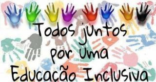 Imagem ilustrativa escrito "Todos juntos por uma Educação Inclusiva"